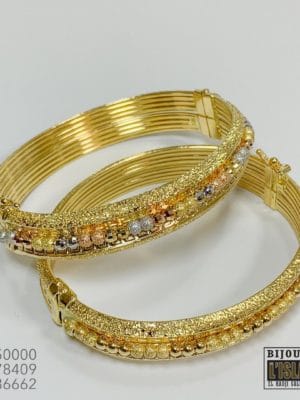 Deux bracelets Or 18 caras 3 ors Sen Gold