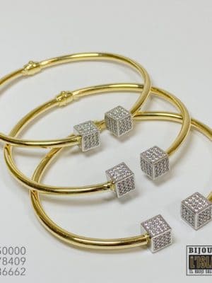 Trois bracelets Or 18 caras or Blanc Or jaune Sen Gold