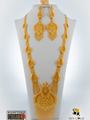 bijouterie de l'islam Sen - gold ensemble india colier boucle d'oreille bague 21 caratsen Gold