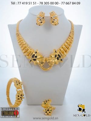 bijouterie de l'islam Sen - gold Ensemble collier boucles d'oreilles bague bracelet en Or Raika 18 carats