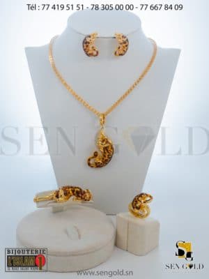 bijouterie de l'islam Sen - gold Ensemble collier boucles d_oreilles bague bracelets en Or Raika 18 carats