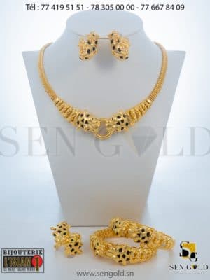 bijouterie de l'islam Sen - gold Ensemble collier boucles d'oreilles bague bracelets en Or Raika 18 carats