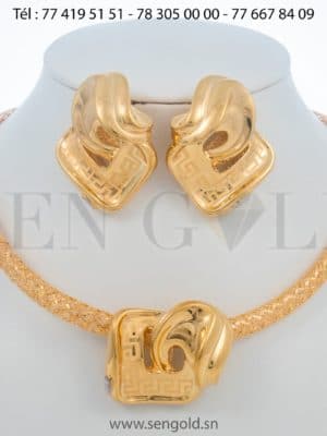 bijouterie de l'islam Sen - gold Ensemble collier boucles d_oreilles en Or Raika 18 carats