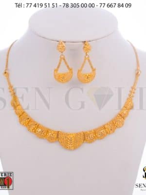 bijouterie de l'islam Sen - gold Ensemble collier boucles d'oreille en Or 21 carats