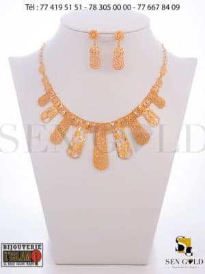bijouterie de l'islam Sen - gold Ensemble collier boucles d'oreille en Or 21 carats