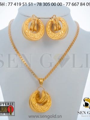 bijouterie de l'islam Sen - gold Ensemble collier et Boucles d'oreilles en Or Raika 18 carats