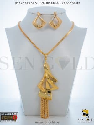bijouterie de l'islam Sen - gold Ensemble collier et boucles d'oreille en Or Raika 18 carats