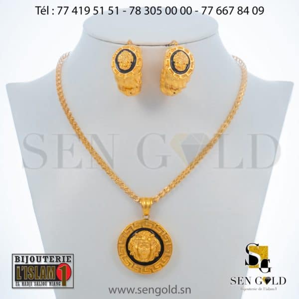 bijouterie de l'islam Sen - gold Ensemble collier et boucles d'oreille en Or Raika 18 carats