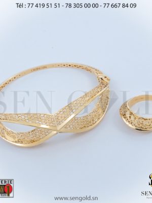 Bijouterie de l'islam sen - gold Ensemble bracelet et bague en Or NEO-NERO 18 carats 12.9 grammes