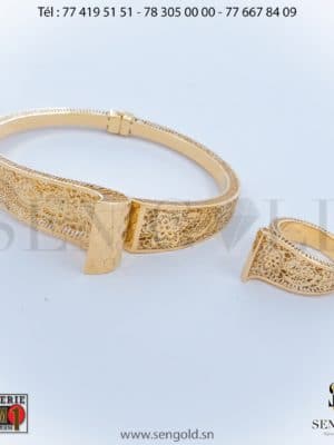 Bijouterie de l'islam sen - gold Ensemble Ensemble bracelet et bague en Or NEO-NERO 18 carats 13.8 grammes