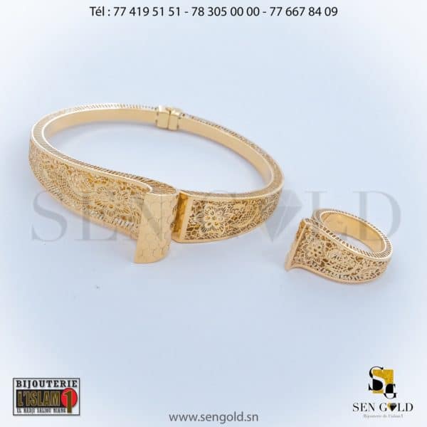Bijouterie de l'islam sen - gold Ensemble Ensemble bracelet et bague en Or NEO-NERO 18 carats 13.8 grammes