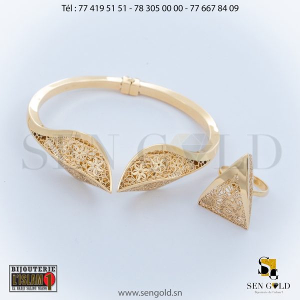 Bijouterie de l'islam sen - gold Ensemble Ensemble bracelet et bague en Or NEO-NERO 18 carats 14.6 grammes