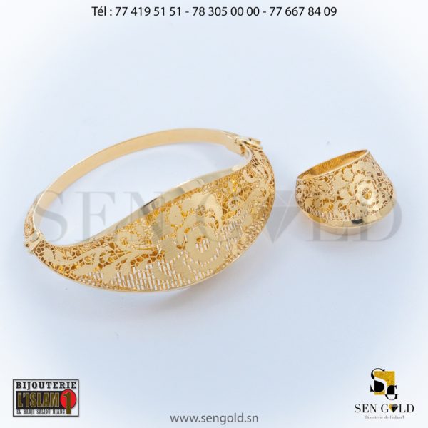Bijouterie de l'islam sen - gold Ensemble Ensemble bracelet et bague en Or NEO-NERO 18 carats 16.6 grammes