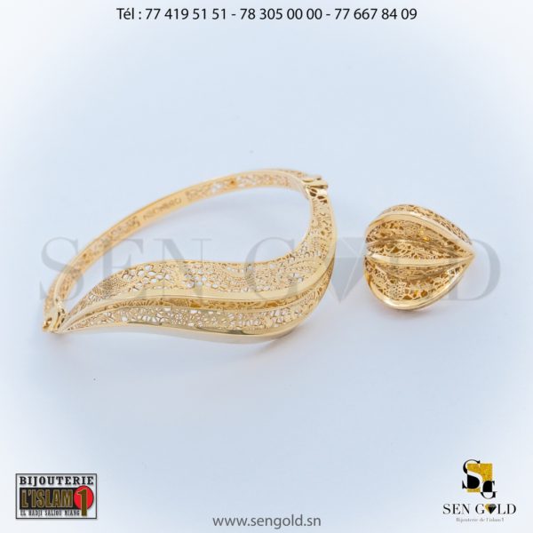 Bijouterie de l'islam sen - gold Ensemble Ensemble bracelet et bague en Or NEO-NERO 18 carats 17.3 grammes