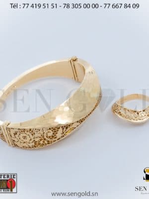Bijouterie de l'islam sen - gold Ensemble Ensemble bracelet et bague en Or NEO-NERO 18 carats 21.5 grammes