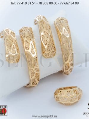 Bijouterie de l'islam sen - gold Ensemble Ensemble bracelet et bague en Or NEO-NERO 18 carats 34.6 grammes