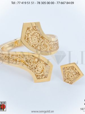 Bijouterie de l'islam sen - gold Ensemble Ensemble bracelet et bague en Or NEO-NERO 18 carats 39.2 grammes