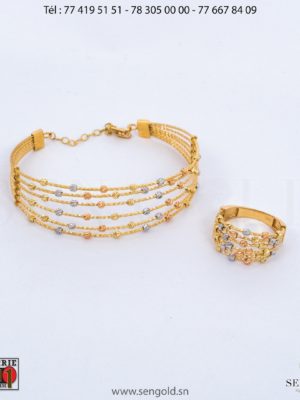 Bracelet et bague en Or 18 carats 16.9 grammes Bijouterie de l'islam sen - gold