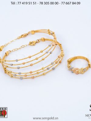 Bracelets et bague en Or 18 carats 14.9 grammes Bijouterie de l'islam sen - gold