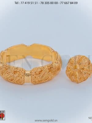 Ensemble Bracelet et bague Bahreïn en Or 21 carats 37.1 grammes Bijouterie de l'islam sen - gold