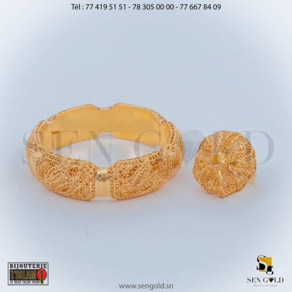 Ensemble Bracelet et bague Bahreïn en Or 21 carats 37.1 grammes Bijouterie de l'islam sen - gold