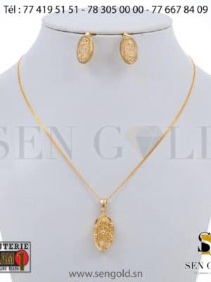 Bijouterie de l'islam sen - gold Ensemble collier boucles d'oreille en Or 18 carats 5.8 grammes (2)