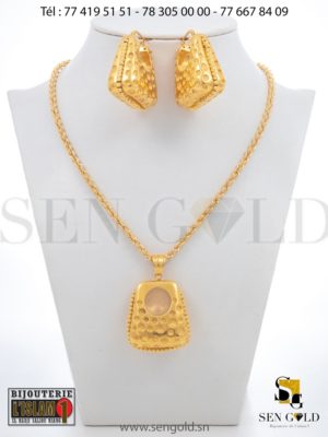 Ensemble collier et boucles d'oreilles Raika en Or 18 carats 27.4 grammes Bijouterie de l'islam Sen - gold