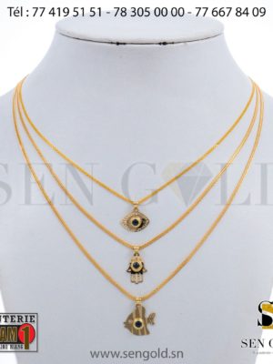 Ensemble colliers pendentifs en Or 18 carats 7.3 grammes (2) Bijouterie de l'islam sen - gold
