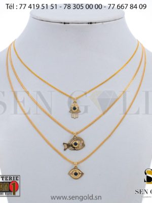 Ensemble colliers pendentifs en Or 18 carats 7.3 grammes (3) Bijouterie de l'islam sen - gold