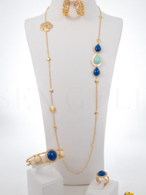 Bijouterie de l'islam sengold Ensemble collier boucles d'oreilles bracelet et bague en Or 18 carat 47.3 grammes