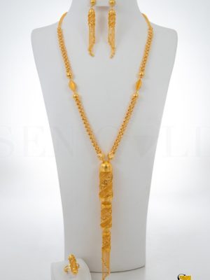 Bijouterie de l'islam sengold Ensemble collier boucles d'oreilles et bague en Or 21 carats 72.3 grammes