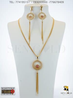 Bijouterie de l'islam sengold Ensemble collier boucles d'oreilles 18 carats 24.2 grammes